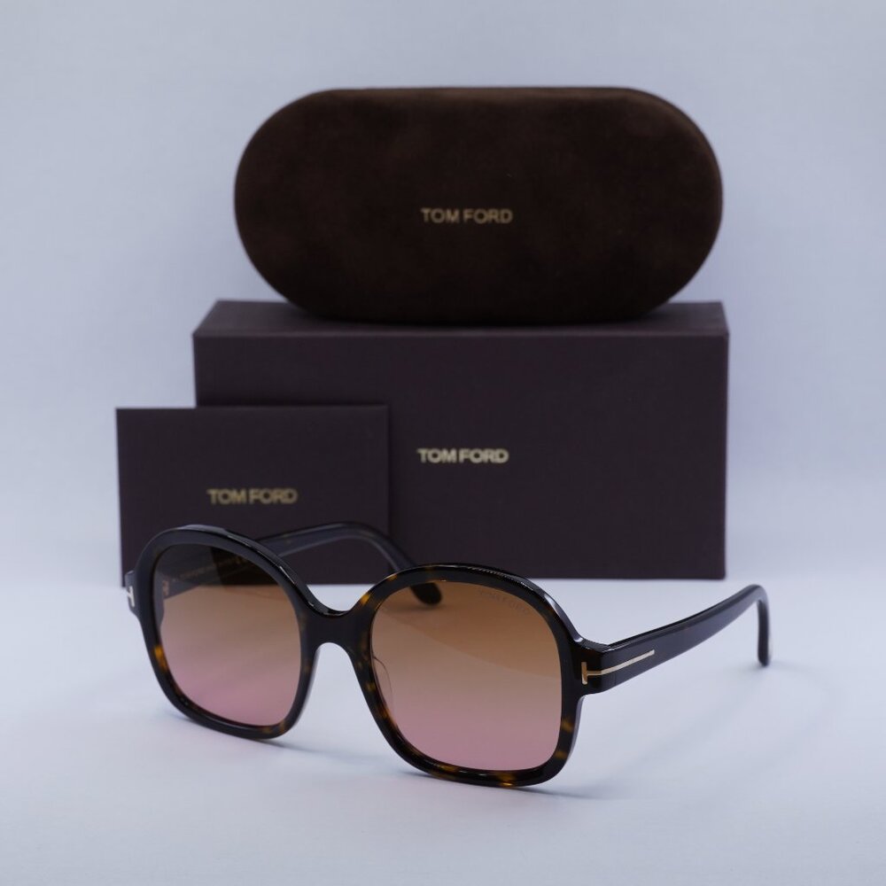 Tom Ford Hanley FT1034 52F Square Sunglasses - Havana / Brown